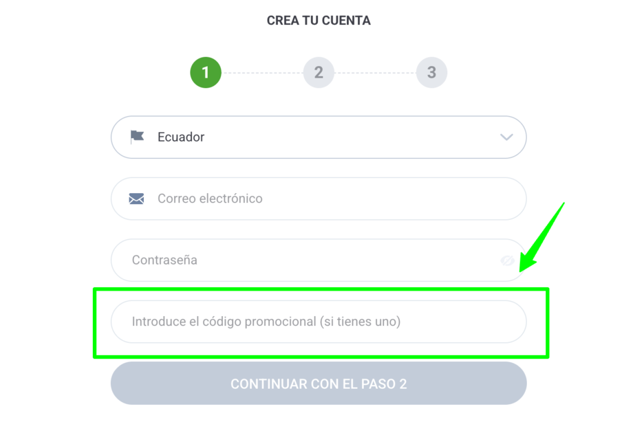 registro 20bet paso 1