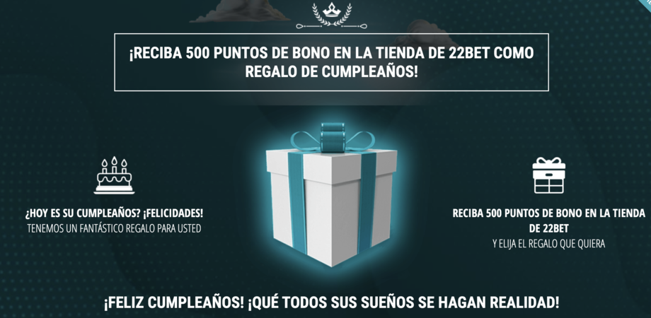 22bet bono cumpleaños casino