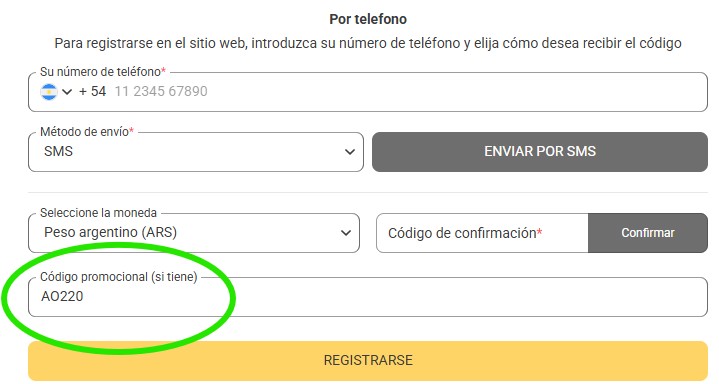 Codigo Bono AO220 Melbet