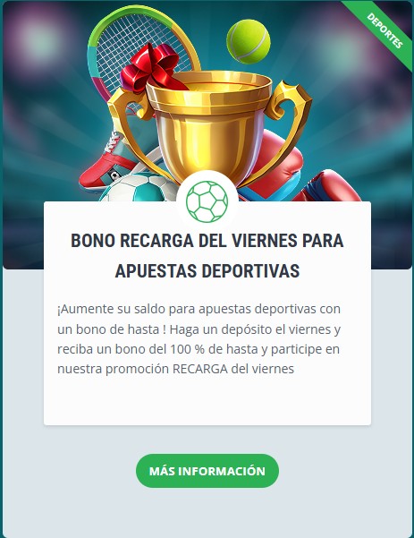Bono de recarga en 22bet para apuestas los viernes