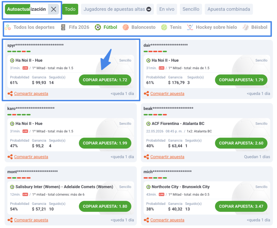 20bet funcion copiar apuestas entrantes