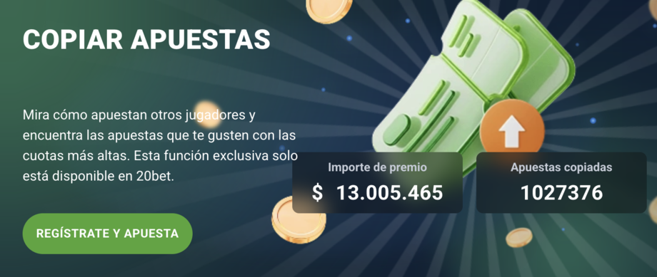 20bet funcion copiar apuestas