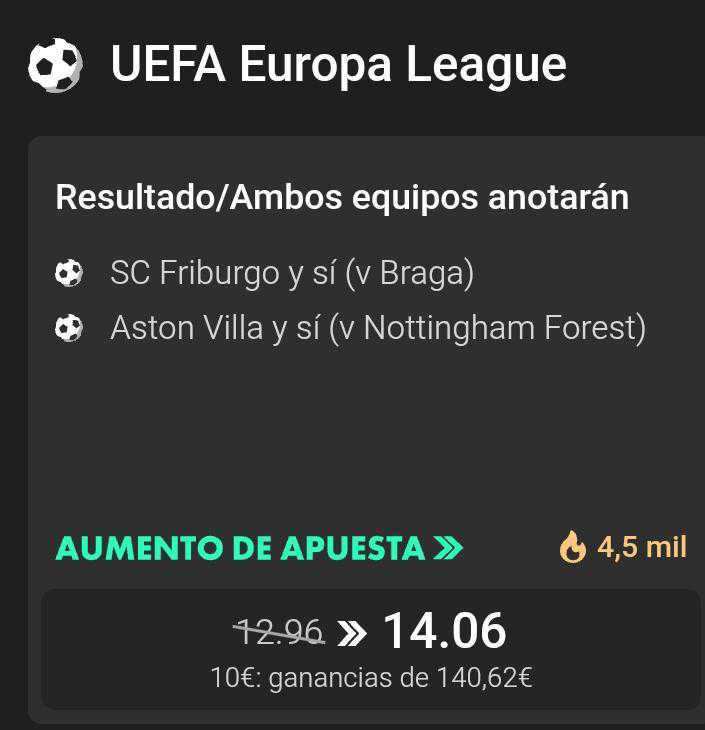 Imagen aumento de apuesta bet365