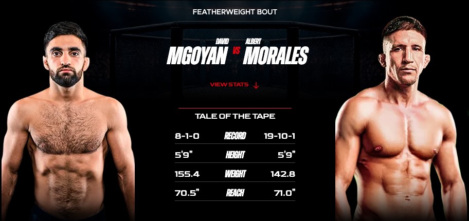 Imagen estadísticas y record - apuestas Mgoyan vs Morales MVP MMA