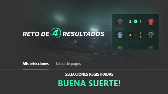 Reto 4 resultados bet365 confirmaci&oacute;n de participaci&oacute;n