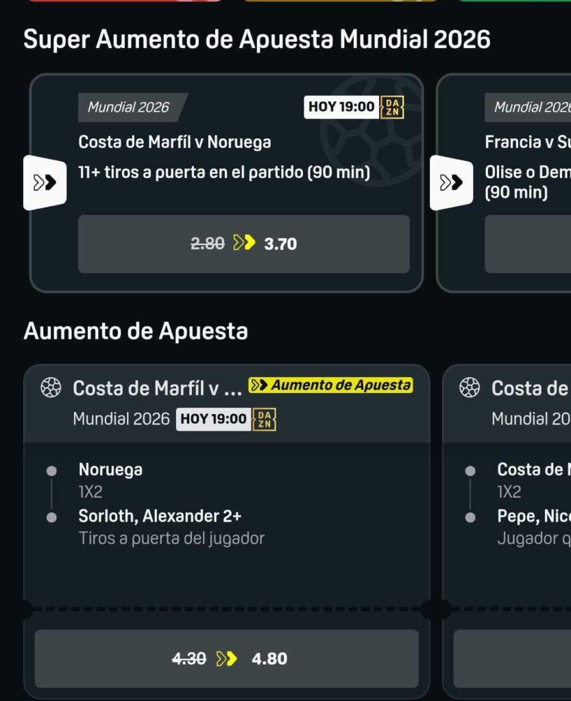Aumento y Super Aumento de apuesta en Daznbet