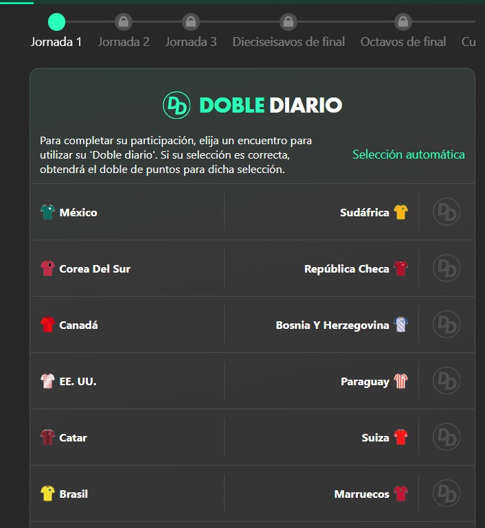 Captura promoción desafío al Mundial de bet365 con el doble diario