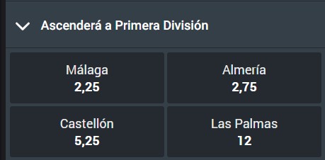 Cuotas ascenso a Primera Divisi&oacute;n Codere 8 de junio