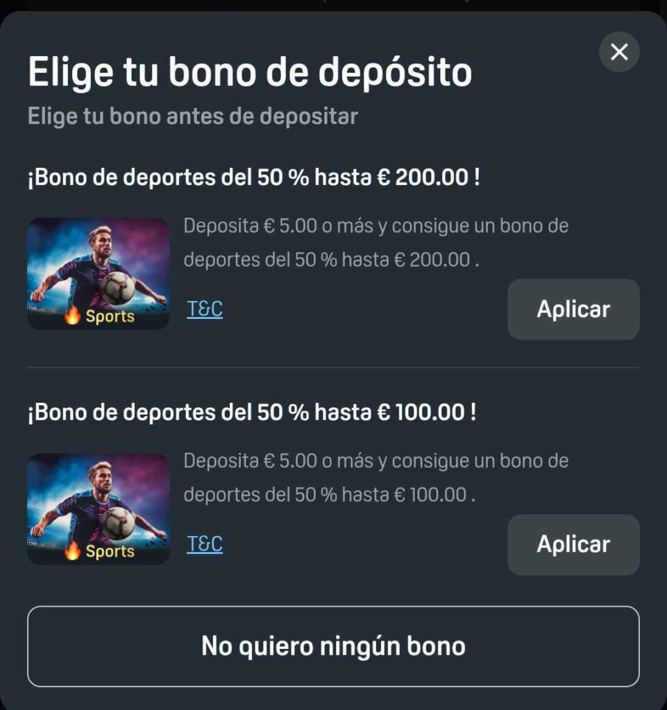 Oferta de depósito de Daznbet para clientes existentes