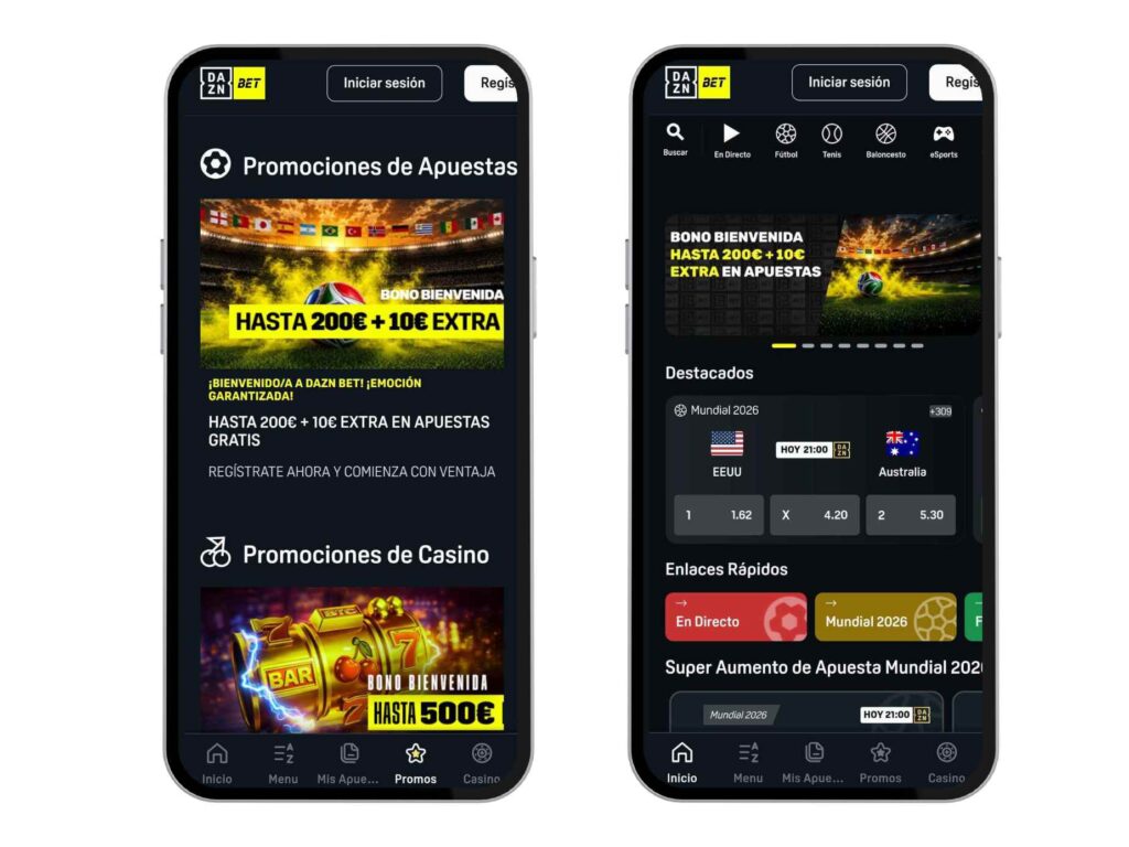 dazn bet vista previa movil 1