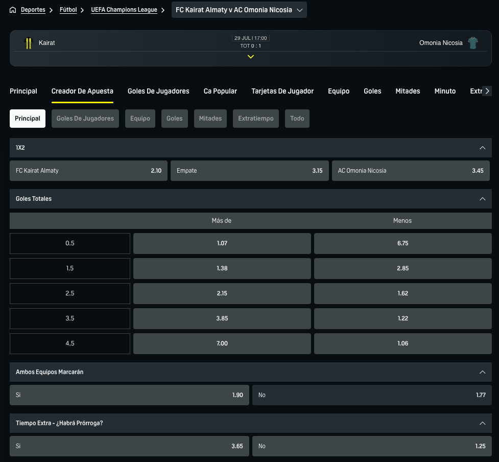 Imagen elemento pasos - crear apuestas con Betbuilder en DAZNBET 4