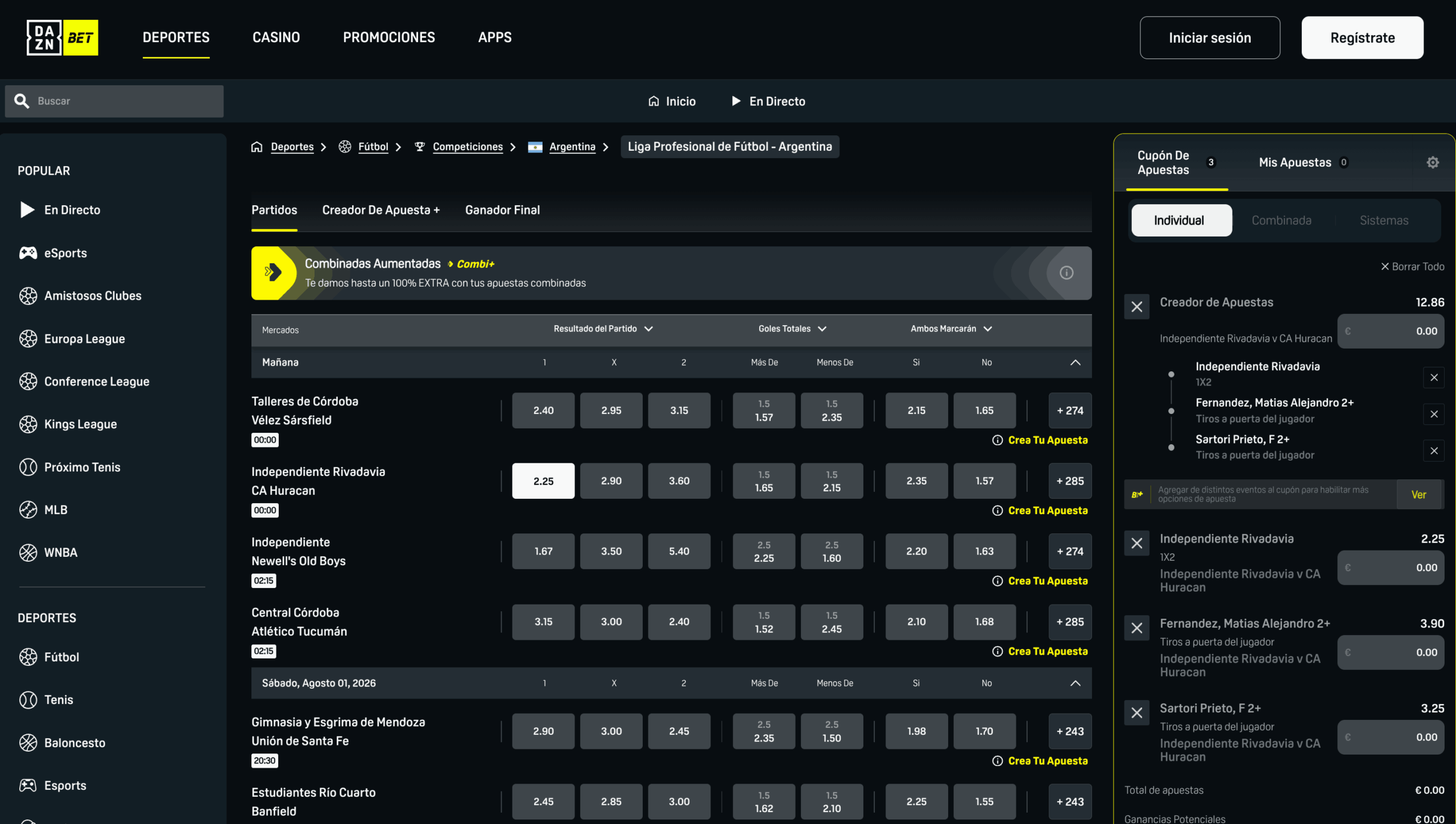 Dazn Bet Liga Argentina Apuestas