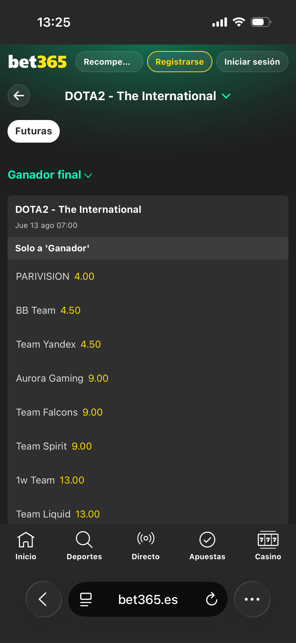 DOTA2 bet365