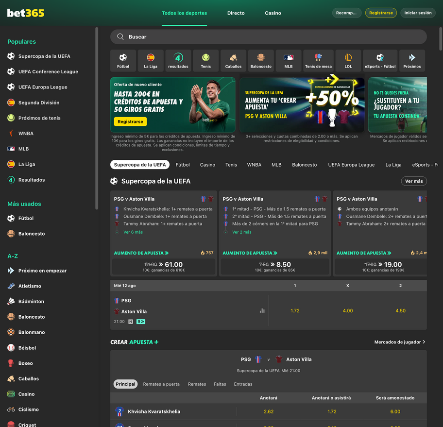 apuestas deportivas en bet365 agosto 2026