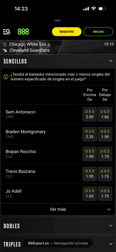 Apuestas al beisbol en 888sport