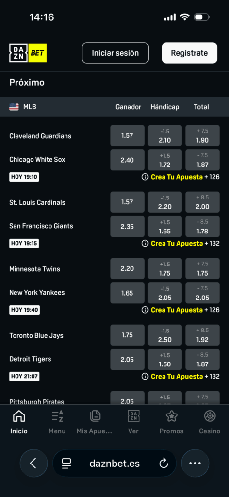Apuestas MLB en DAZN Bet
