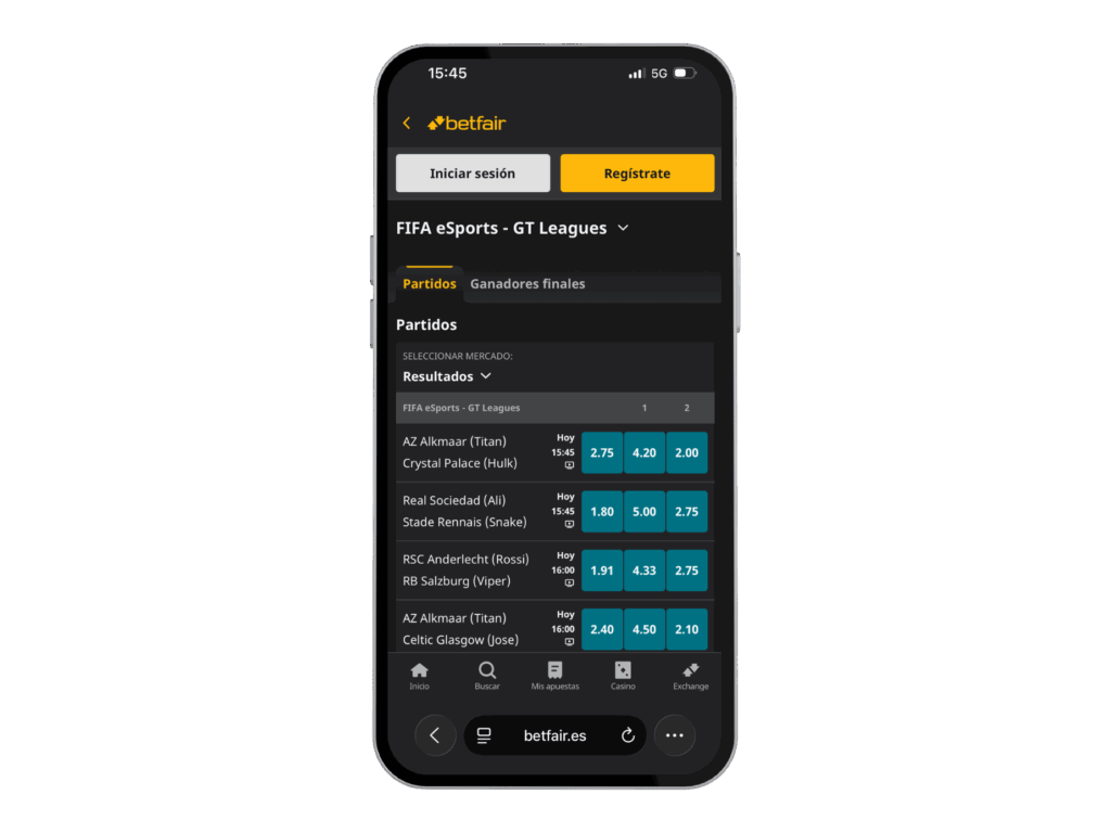 Apuestas FIFA Betfair