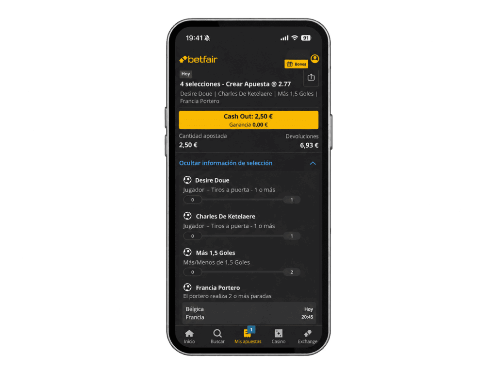 Captura Betfair Crear Apuesta