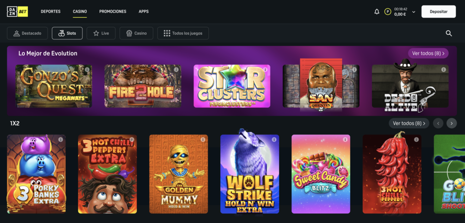 DAZN BET tragaperras