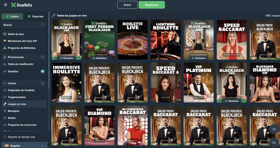 duelbits casino en vivo